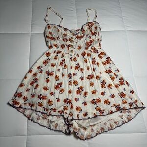 Floral Print Women's Romper